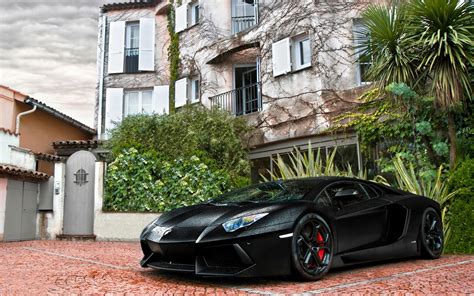 Black Lamborghini Lp700 4 Aventador Supercar House Wallpaper Cars