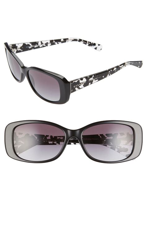 Coach 56mm Rectangle Sunglasses In Black Lyst