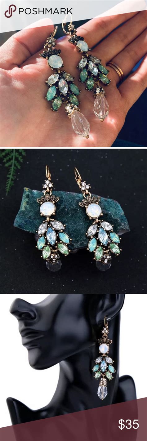 Turquoise Jeweled Chandelier Earrings Chandelier Earrings Jewels