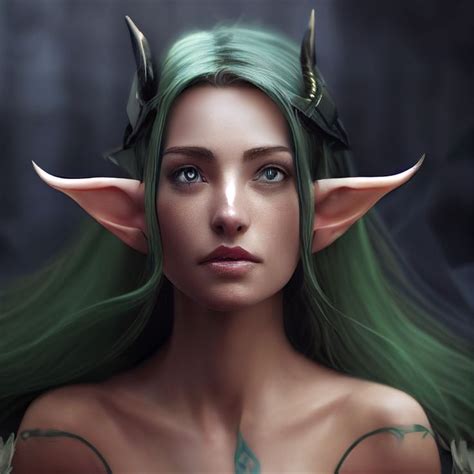 Very Detailed Portait By Wlop Gorgeous Elf Sorceress Long Billowing