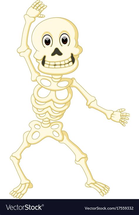 Cartoon Funny Human Skeleton Dancing Royalty Free Vector