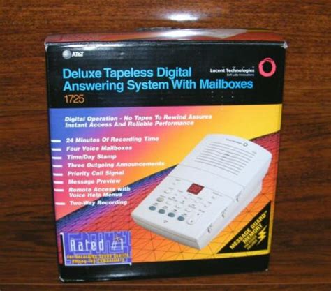 Atandt 1725 Timedate Stamp Deluxe Digital Answering Machine W 4