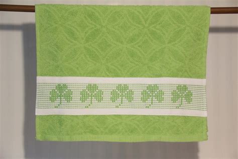 Hand Embroidered Dish Towel With Shamrocks Etsy