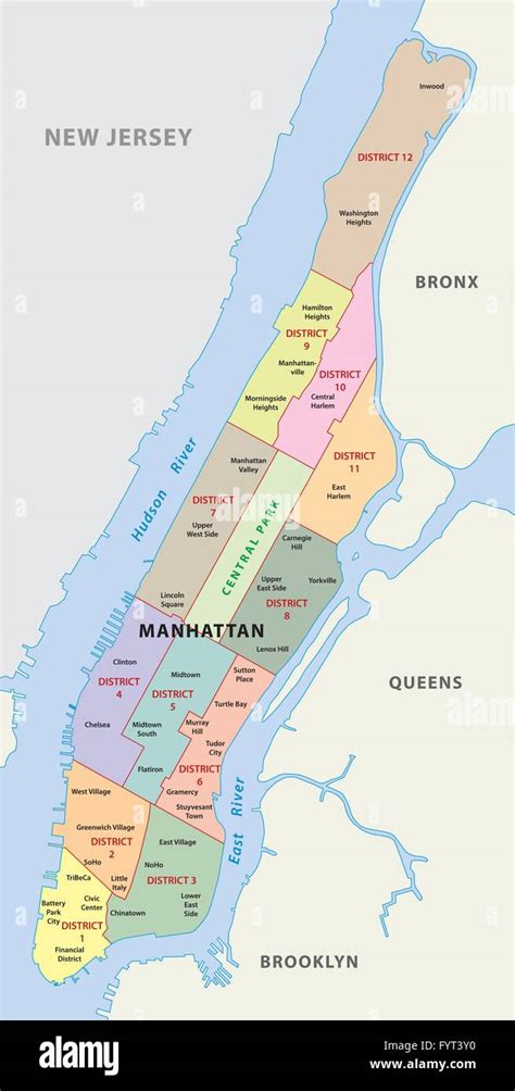Manhattan Island Map Imágenes Vectoriales De Stock Alamy