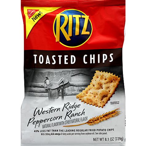 Nabisco Ritz Toasted Chips Western Ridge Peppercorn Ranch Crackers