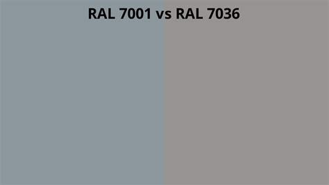 RAL 7001 Vs 7036 RAL Colour Chart UK