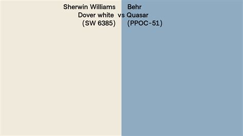 Sherwin Williams Dover White Sw 6385 Vs Behr Quasar Ppoc 51 Side By