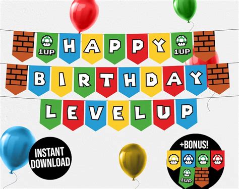 Super Mario Happy Birthday Printable