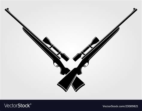 Two Crossed Sniper Rifles Royalty Free Vector Image