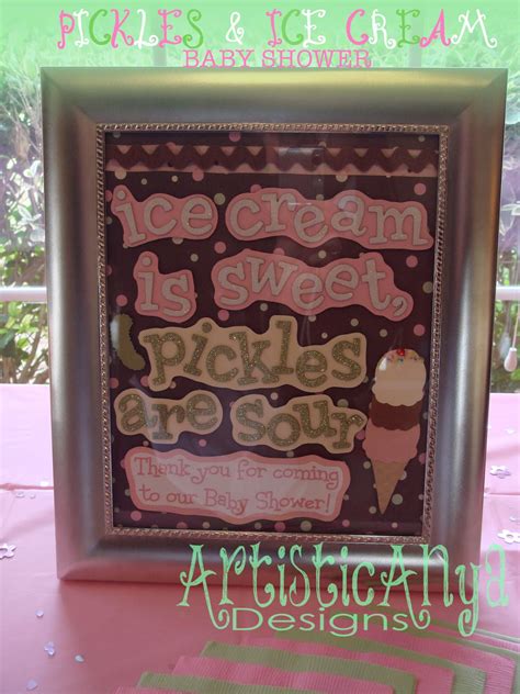 Artistic Anya Designs Pickles And Ice Cream Baby Shower