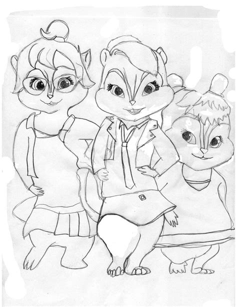 Jeanette Chipettes Sketch Coloring Page