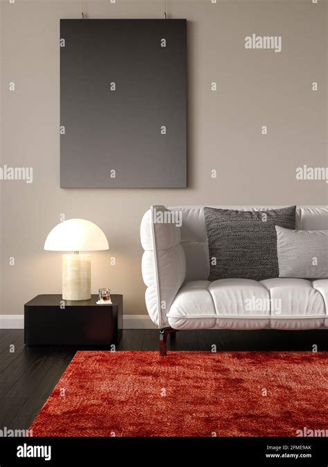 Minimalist Interior Of Modern Living Room 3 D Rendering Stock Photo Alamy