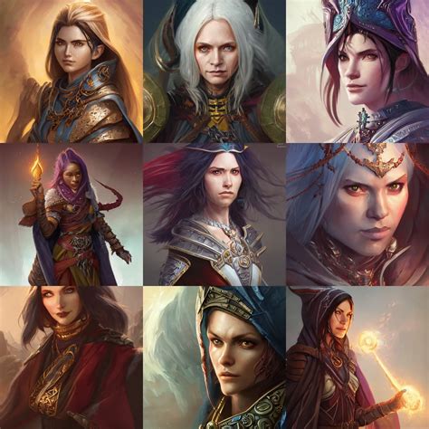 Pathfinder Female Damphir Magus Portrait Highly Stable Diffusion