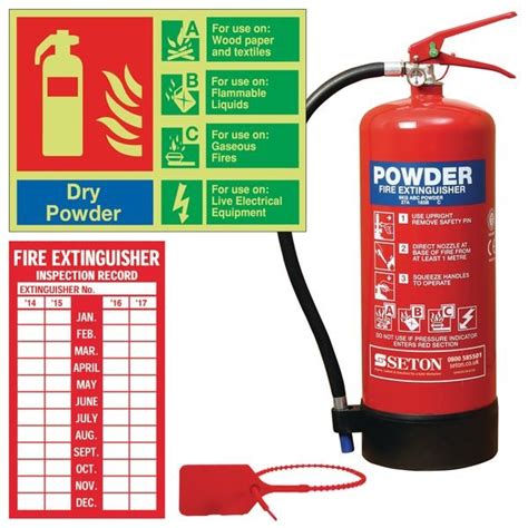 They use monoammonium phosphate which is a dry chemical that is able to quickly put out the fire. Installation kit for ABC powder fire extinguisher | Safetyshop