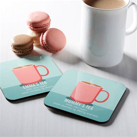 Personalised Tea Coffee Coaster By Coconutgrass