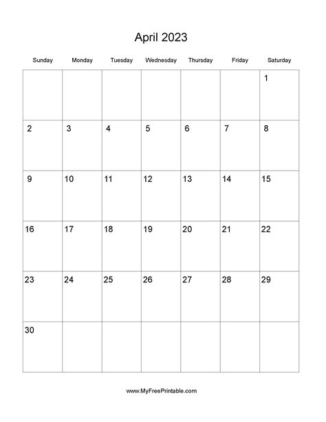 April 2023 Calendar Free Printables