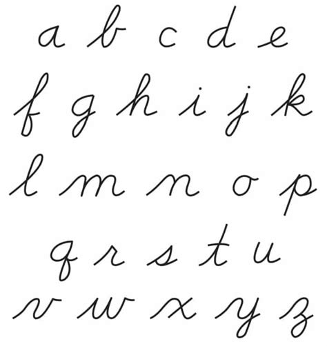 Free Printable Cursive Alphabet Chart Printable Cursive Alphabet
