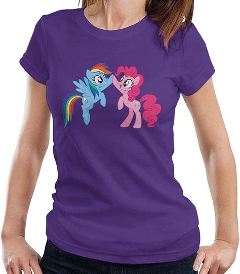 My Little Pony Pinkie Pie And Rainbow Dash High Five Womens T Shirt
