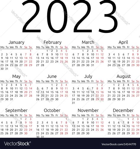 Large Monday Printable 2023 Calendar Calendar Quickly Calendar For