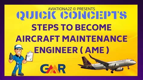 Steps To Become Aircraft Maintenance Engineer Ame Quick Concepts