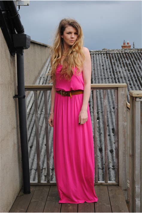Hot Pink Maxi Dress New Look Dresses Bronze Suede Celine