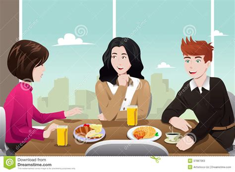 Business People Eating Together Stock Vector
