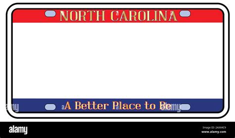 Blank North Carolina License Plate In The Colors Of The State Flag Over