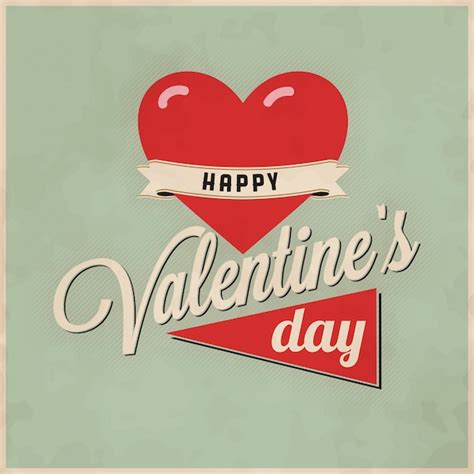 Premium Vector Vintage Valentines Day Greeting Design