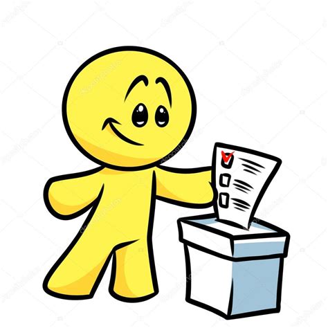 Sonriente Personaje Voto Electoral Boleta Dibujos Animados — Fotos De