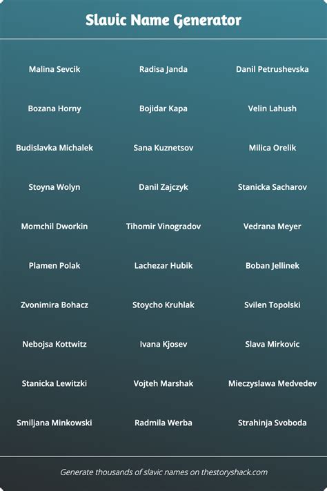 Slavic Name Generator 1000s Of Random Slavic Names