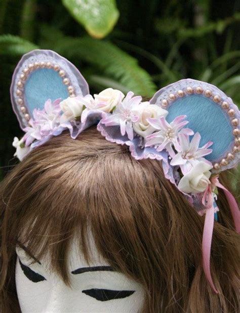 Nekomimi Cat Ears Headband Fantasy Hair Accessory Flower Etsy
