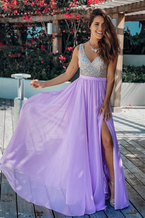 Lavender Maxi Dress With Silver Jewels Maxi Dresses Saved By The Dress