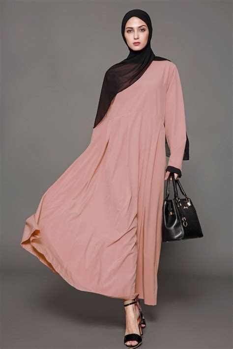 Muslim Abaya For Women Pink Long Sleeve Muslim Dress Islamic Turkish