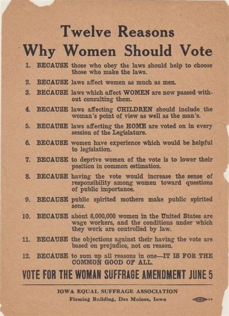 Twelve Reasons Why Women Should Vote Tell Me A Story Pinterest