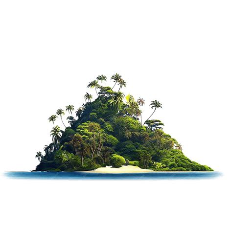 Schönes Porträt Einer Insel Mit Palmen Avatar Emoji Ai Vektorkunst