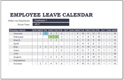 Employee Schedule Calendar Template Collection