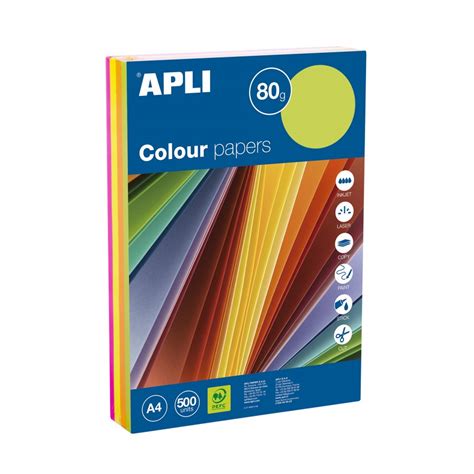 Apli Kids Colored Paper Fluor Assorted A4 Kids Made