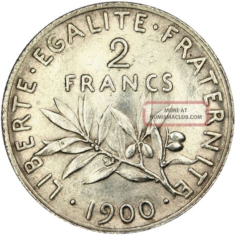 French Coin French Third Republic 2 Francs Semeuse