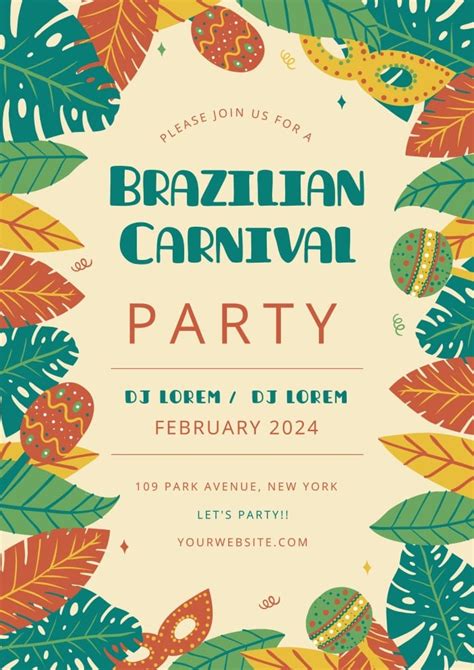 Free Tropical Caribbean Carnival Flyer Template