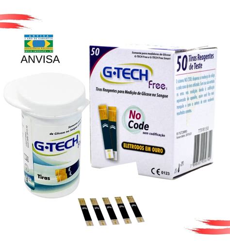 Fita Teste Glicemia Tira Glicose Gtech Free 50 Unid Barato AMO SAÚDE