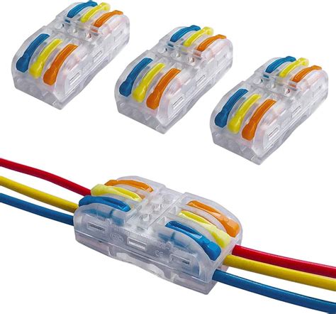 10pcs Premium Lever Nut Wire Connectors Bilateral 6 Hole Transparent