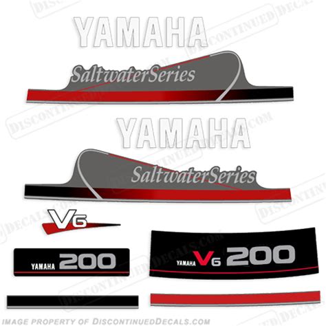 Yamaha Outboard Motor Decal Kit 150hp And 200hp V6 Mid 90s Saltwater