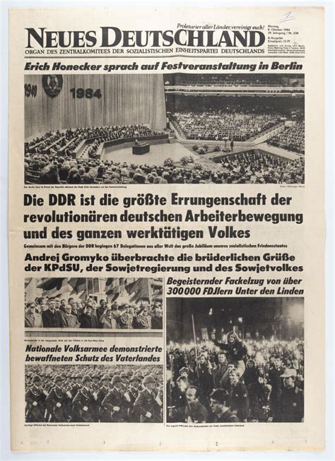Zeitung Festveranstaltung 35 Jahre Ddr Neues Deutschland Ddr Museum
