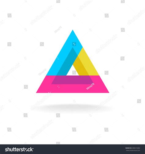 Colorful Triangle Abstract Delta Symbol Logo Stock Vector Illustration
