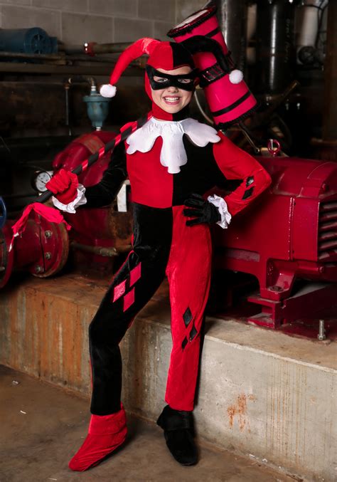 Girls Harley Quinn Jumpsuit Costume