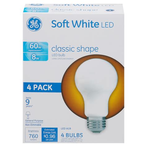 Save On Ge Led Classic Shape Bulbs Soft White Non Dimmable 60w