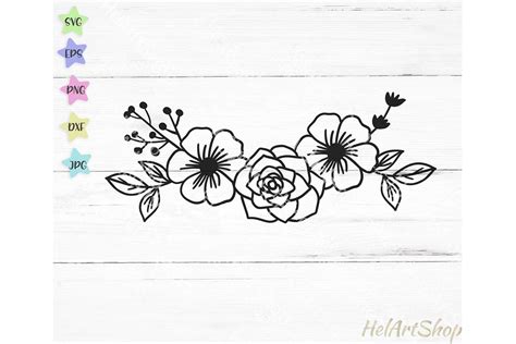 Floral Border Svg Floral Swag Svg Flower Border Svg 713542 Cut