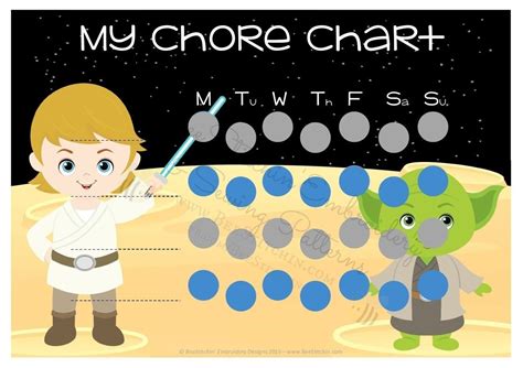 Star Wars Inspired Chore Chart Printable Instant Download Etsy