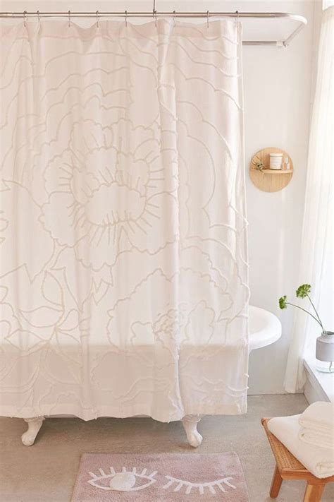 Margot Tufted Floral Shower Curtain Homemydesign