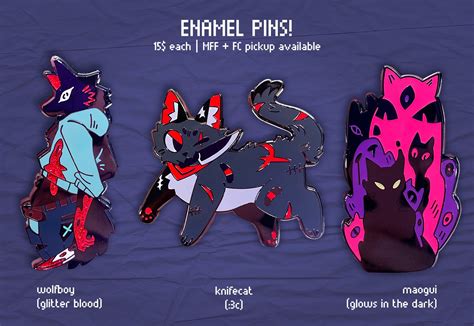 laney 🐱 mff dd on twitter made some new pins info and preorders below ⬇️ 🐺 🔪 🐱